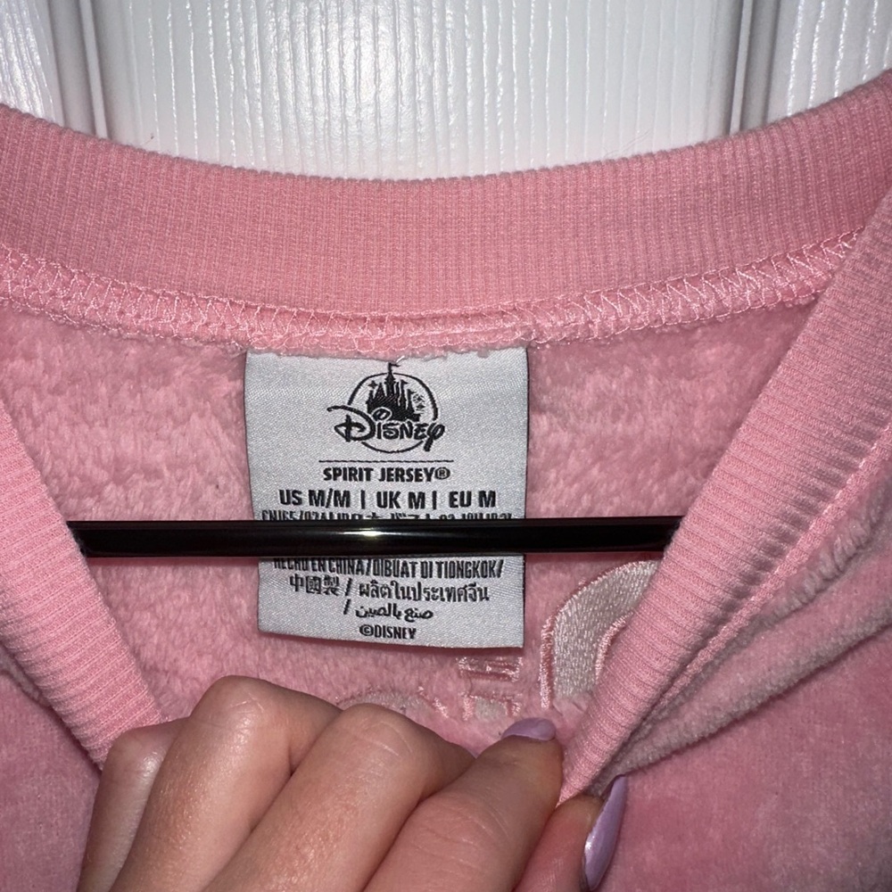 Walt Disney World Pink Polka Dot Sherpa Sweatshirt sz M - Picture 2 of 5